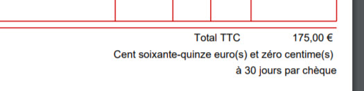 facture ttc en lettres algérie