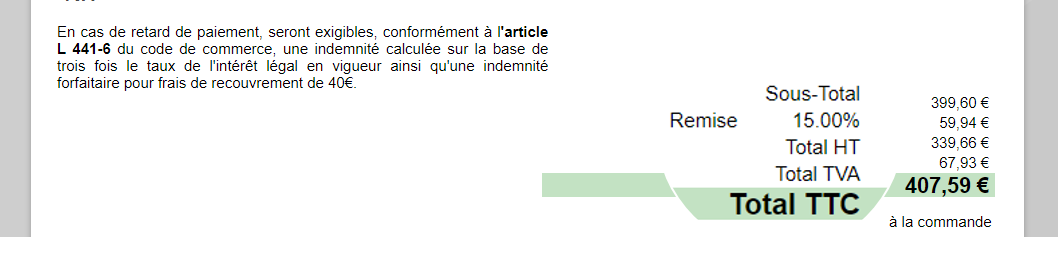 exemple de facture avec remise et tva