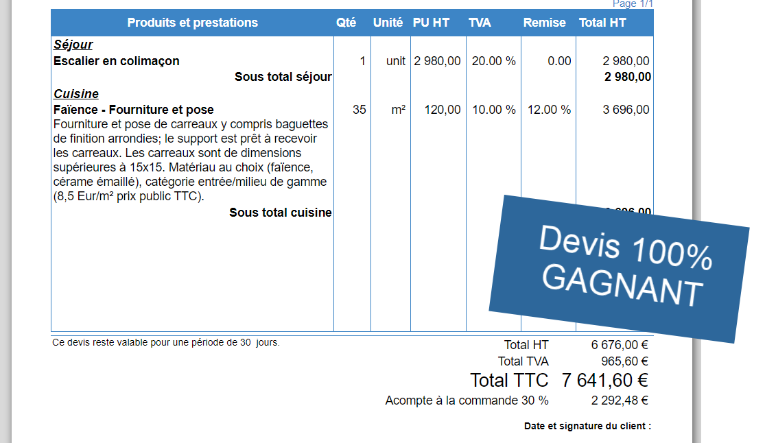 model devis exemple